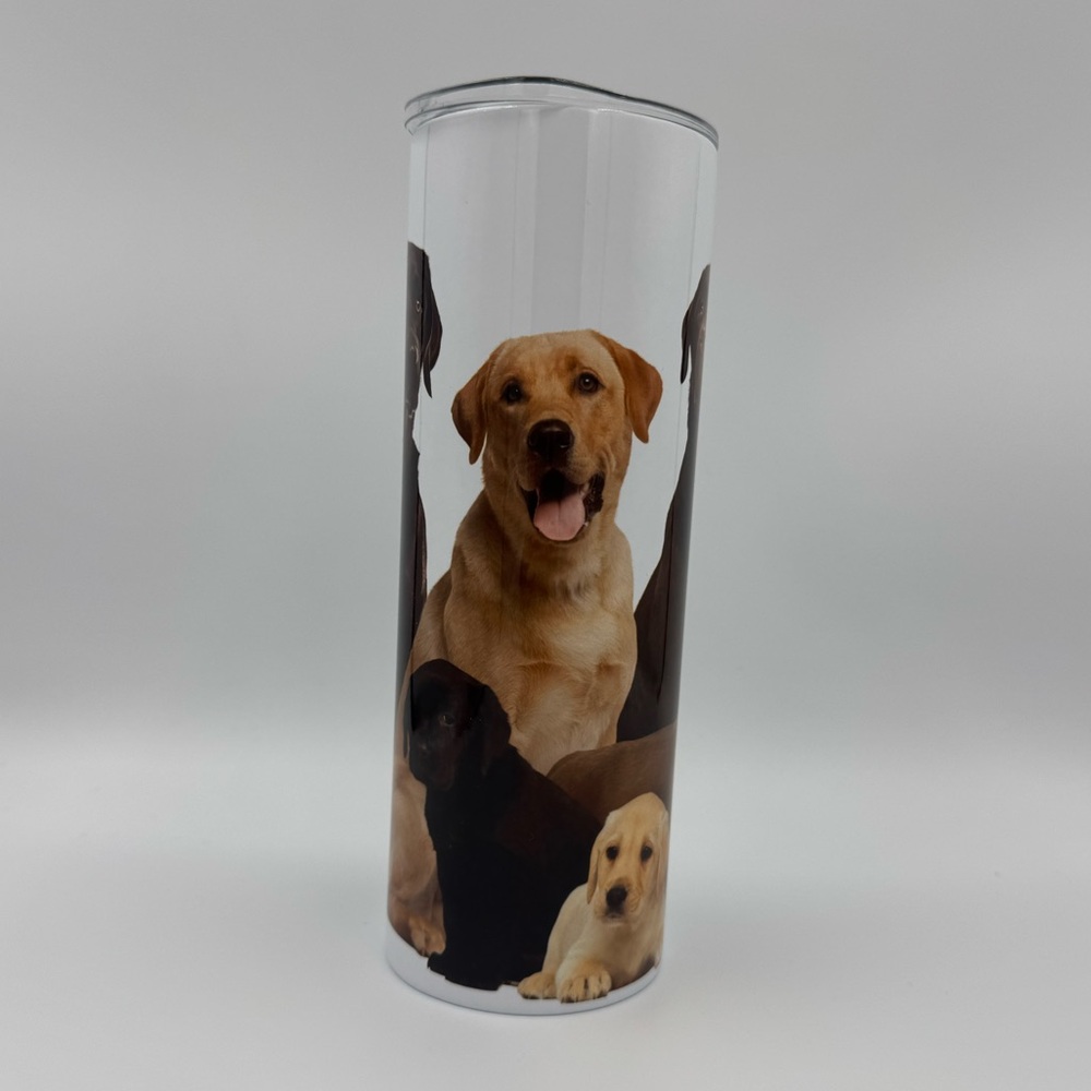 Retriever/Labs Dogs 20oz Skinny Stainless Steel Tumbler With Straw